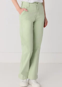 Chino Olivia Nectar | Taille haute - Coupe large droite | Taille en pouces