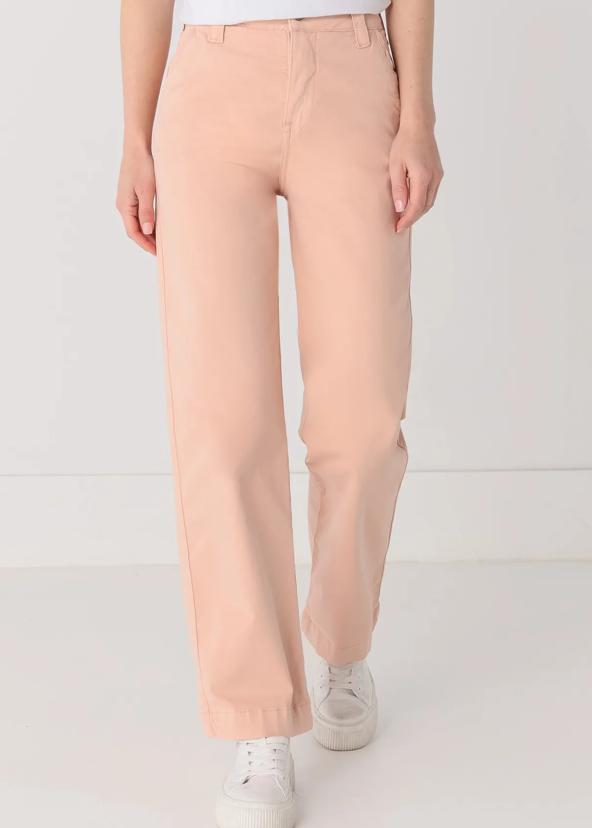 Chino Olivia Nectar | Taille haute - Coupe large droite | Taille en pouces