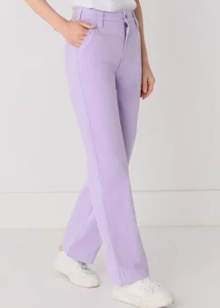 Chino Olivia Nectar | Taille haute - Coupe large droite | Taille en pouces