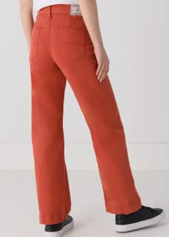 Chino Olivia Nectar | Taille haute - Coupe large droite | Taille en pouces