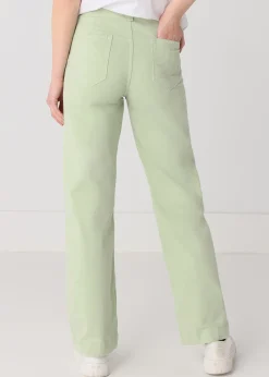 Chino Olivia Nectar | Taille haute - Coupe large droite | Taille en pouces