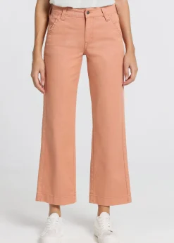 Chino Olivia-Phil | Taille haute - Coupe large droite | Taille en pouces