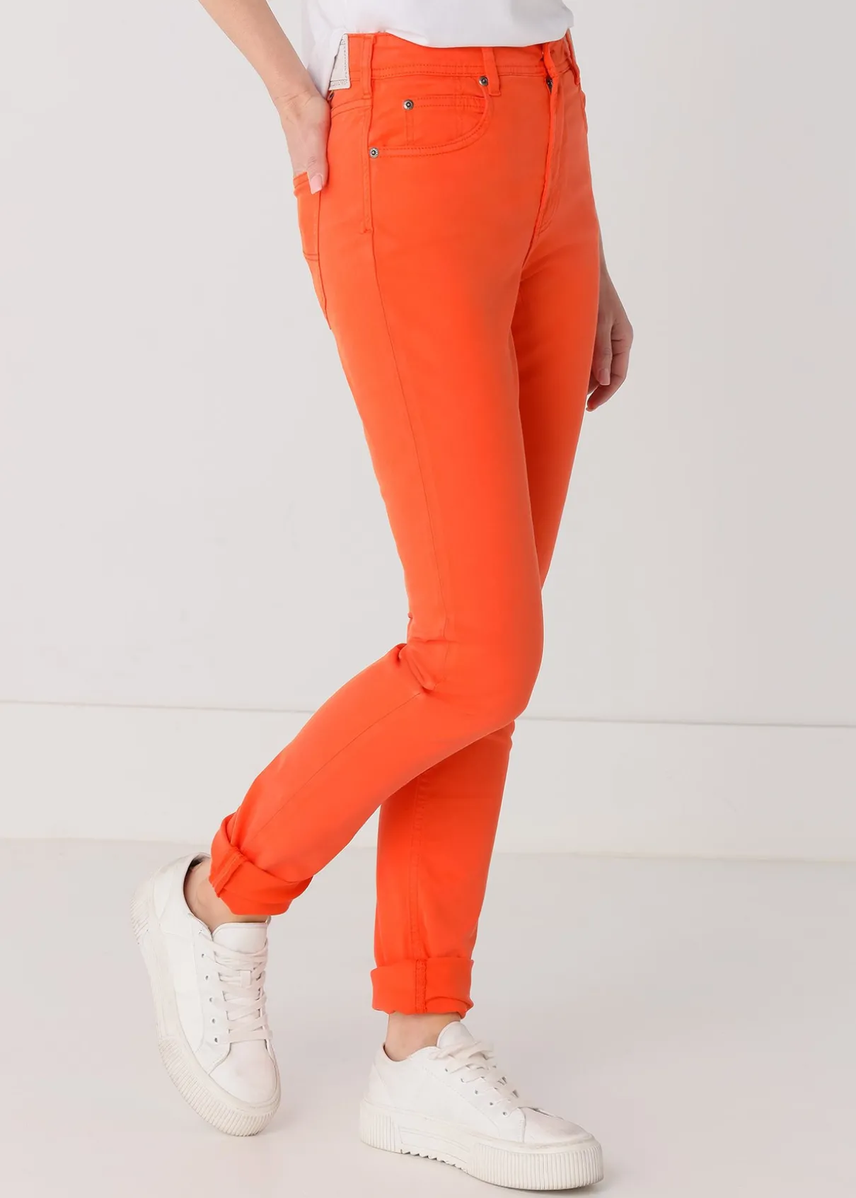 Couleur Nouflore-Satin Pêche Pantalon