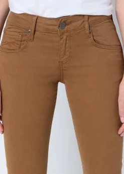 ENYA SATEN - Pantalon skinny - Taille très basse - Coupe cheville - Taille en pouces