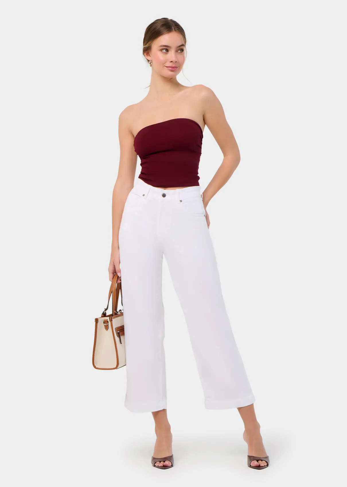 JEAN AURORA-ENOVA pêche Medium Box Straight Wide Crop | Taille en pouces