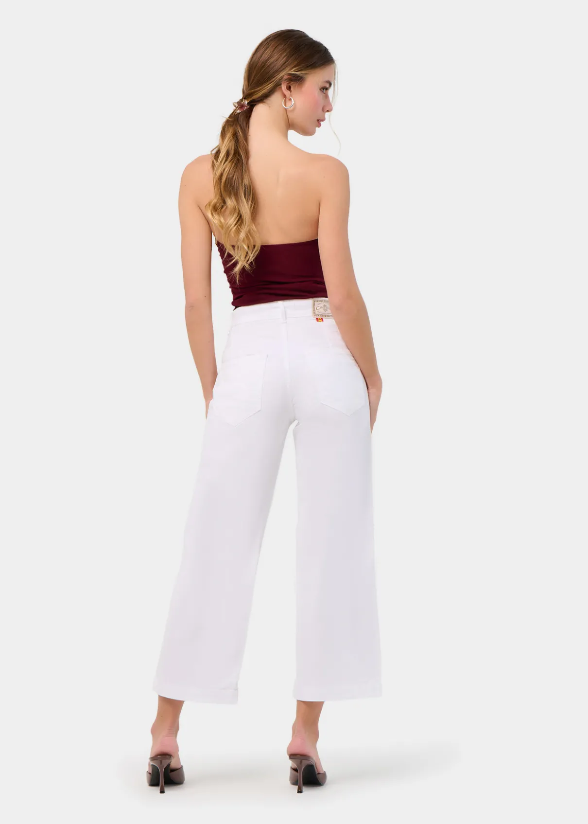 JEAN AURORA-ENOVA pêche Medium Box Straight Wide Crop | Taille en pouces