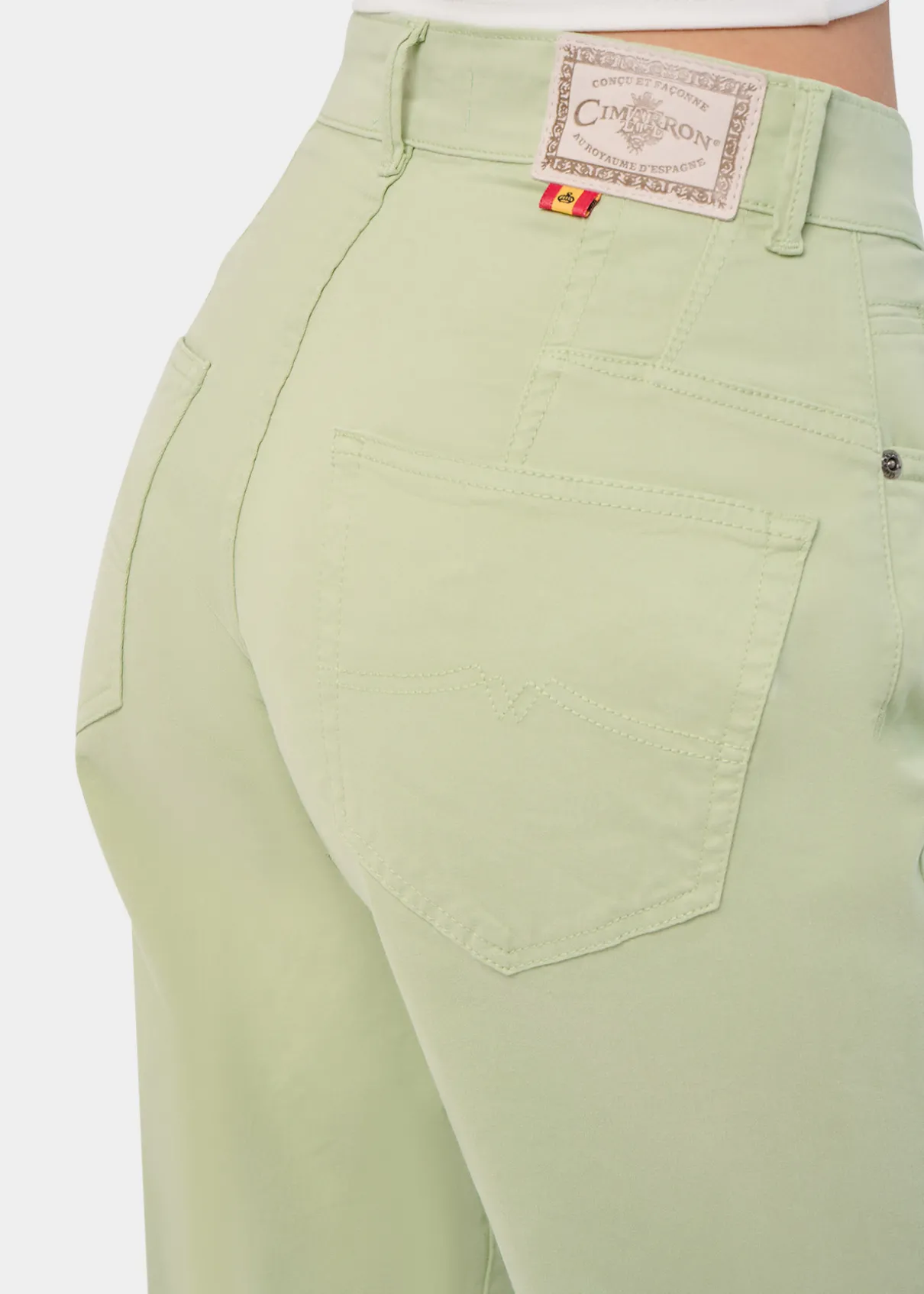 JEAN AURORA-ENOVA pêche Medium Box Straight Wide Crop | Taille en pouces