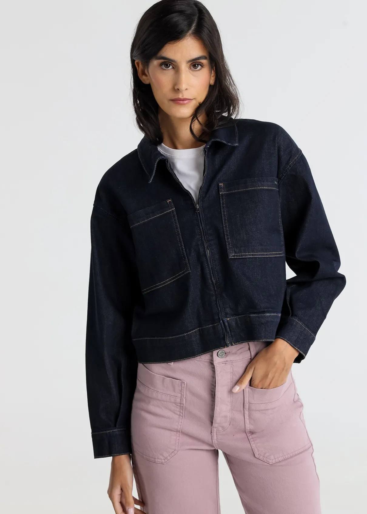 LUCIA MONTANA - Veste en jean crop