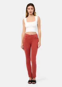 PANTALON NOUFLORE-ENOVA COULEUR pêche Box Medium Slim | Taille en pouces