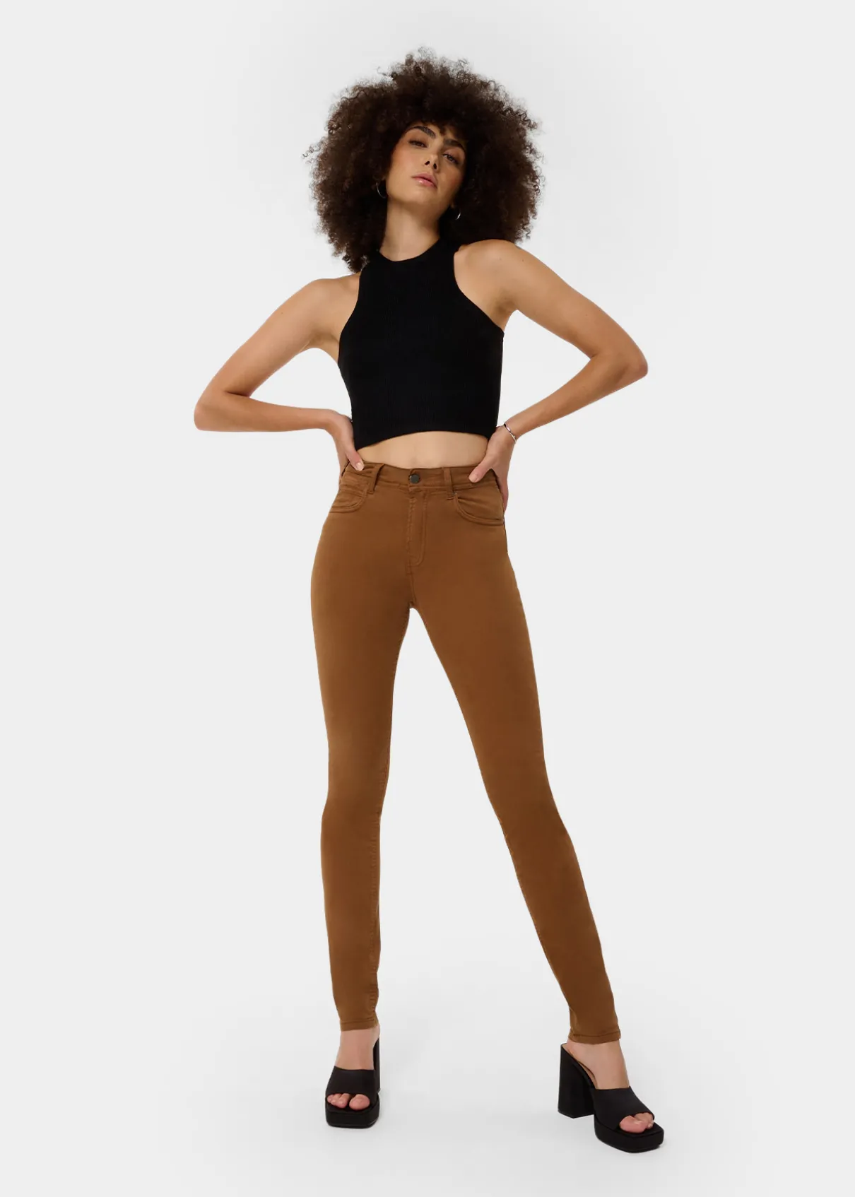 Pantalon slim NOUFLORE SATEN - Boîte moyenne - Coupe cintrée - Tailles en pouces